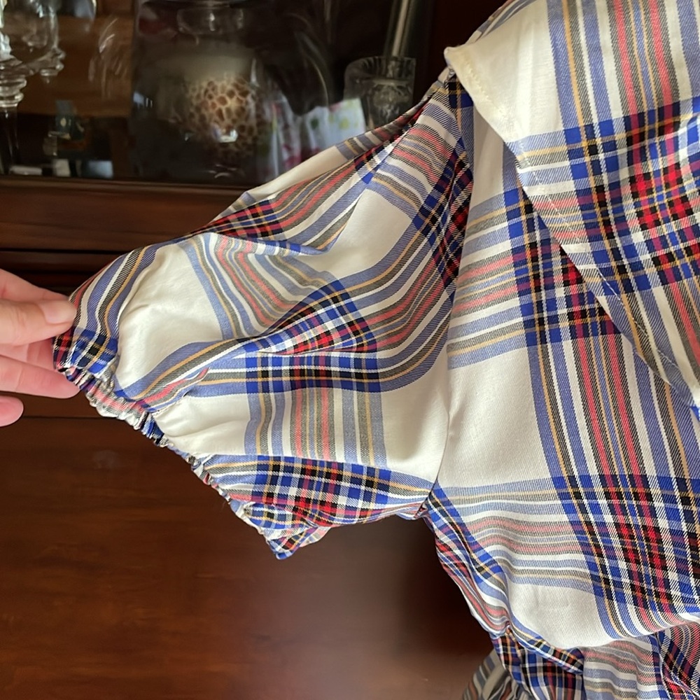 NWT Free Assembly Plaid Ruffle Top L - Picture 5 of 13